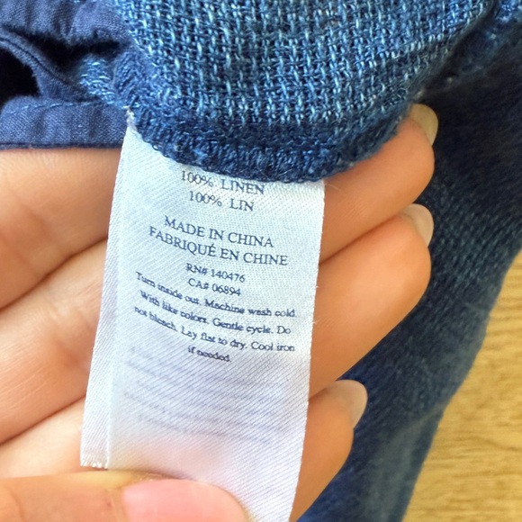 Faherty Isha Sleeveless Linen Dress Indigo - Picture 7 of 10